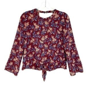 Madewell Bell Sleeve Tie Top in Antique Floral Blouse